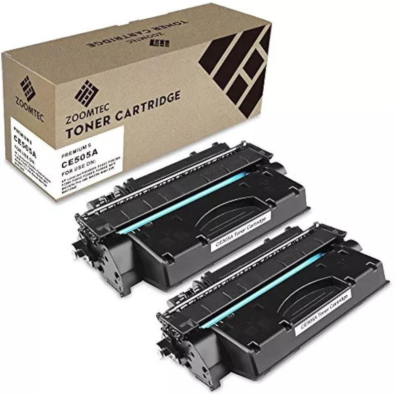 ZOOMTEC Compatible CE505A 05A Toner Cartridge Replacement for CE505X LaserJet P2035 P2035N, LaserJet P2050, LaserJet 2055 2055DN P2055D P2055DN P2055X Printer, 2300 pages Cartridge(2 Pack)