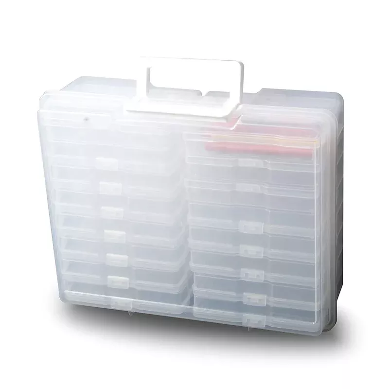 Zuvo Plastic Photo Storage Box With 16 Cases and Removable Dividers for Organizing Photographs, Stamps, Stationery, Jewellery, Seed, Toys, Arts and